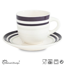 8oz Ceramic Cup and Saucer with Simple Elegant Design